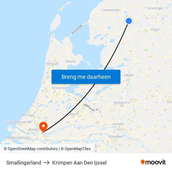 Smallingerland to Krimpen Aan Den Ijssel map