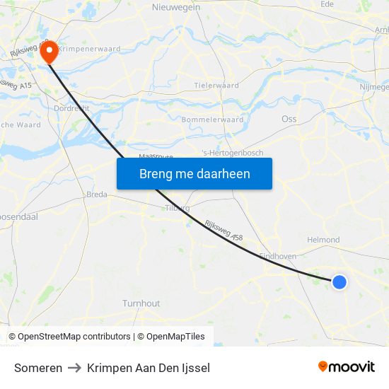 Someren to Krimpen Aan Den Ijssel map