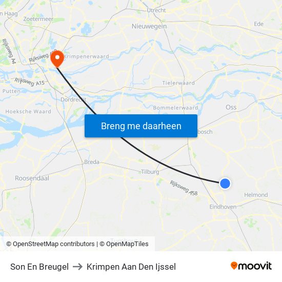 Son En Breugel to Krimpen Aan Den Ijssel map