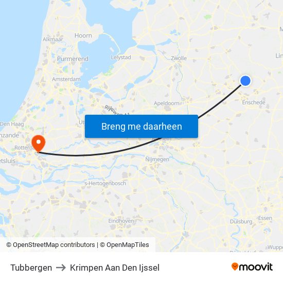 Tubbergen to Krimpen Aan Den Ijssel map