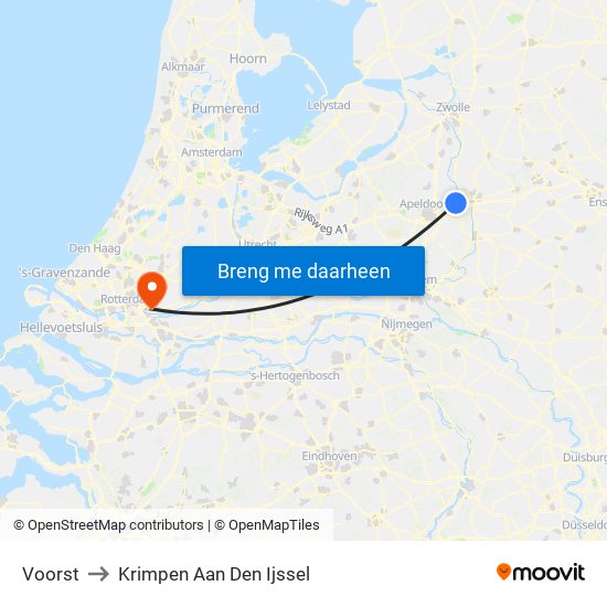 Voorst to Krimpen Aan Den Ijssel map