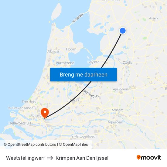 Weststellingwerf to Krimpen Aan Den Ijssel map