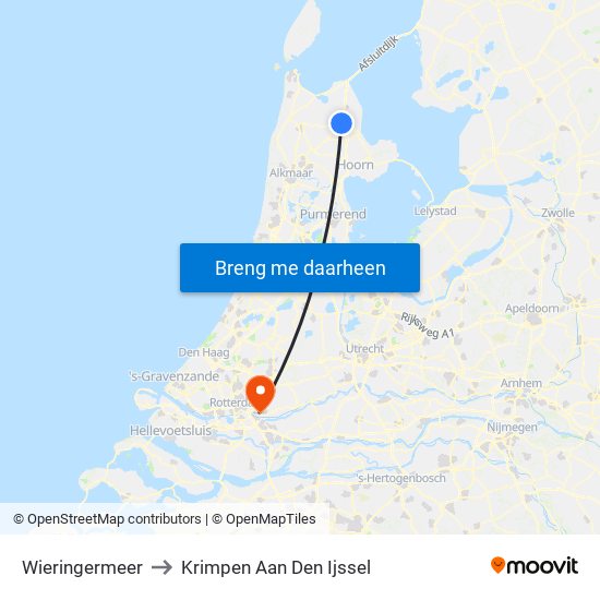 Wieringermeer to Krimpen Aan Den Ijssel map