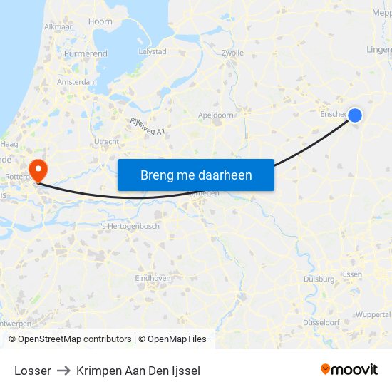 Losser to Krimpen Aan Den Ijssel map