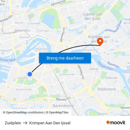 Zuidplein to Krimpen Aan Den Ijssel map