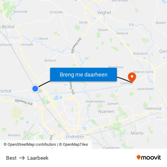 Best to Laarbeek map