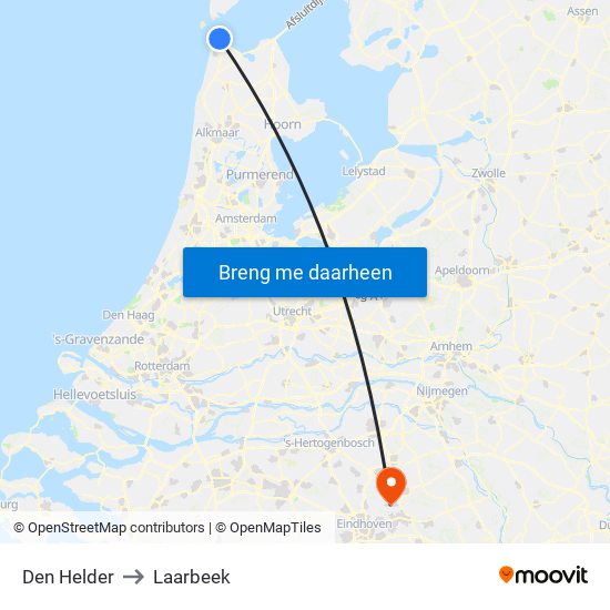 Den Helder to Laarbeek map