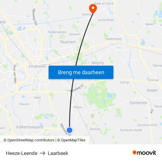 Heeze-Leende to Laarbeek map