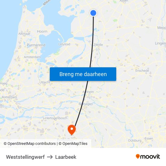Weststellingwerf to Laarbeek map