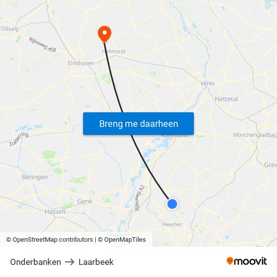Onderbanken to Laarbeek map