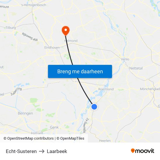 Echt-Susteren to Laarbeek map