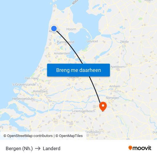 Bergen (Nh.) to Landerd map