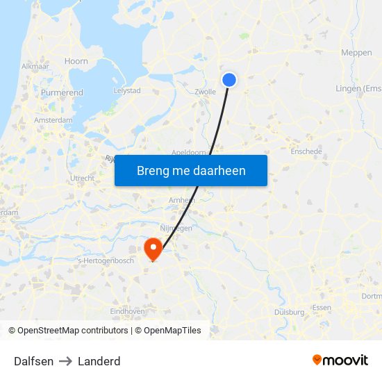 Dalfsen to Landerd map