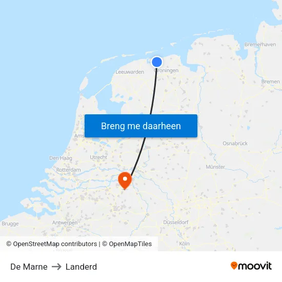 De Marne to Landerd map