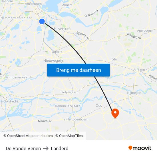 De Ronde Venen to Landerd map