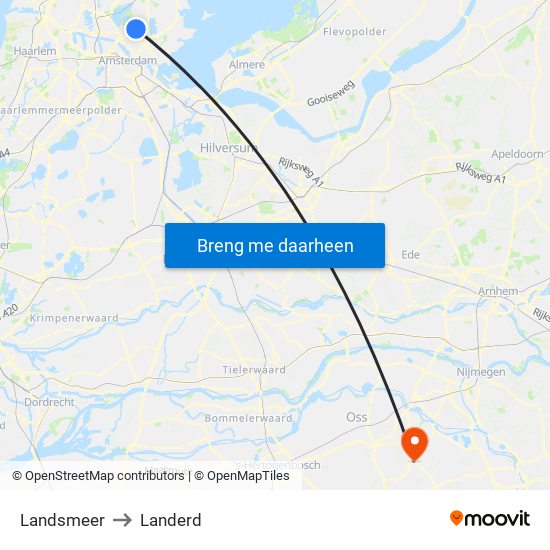 Landsmeer to Landerd map