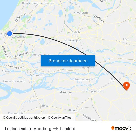 Leidschendam-Voorburg to Landerd map