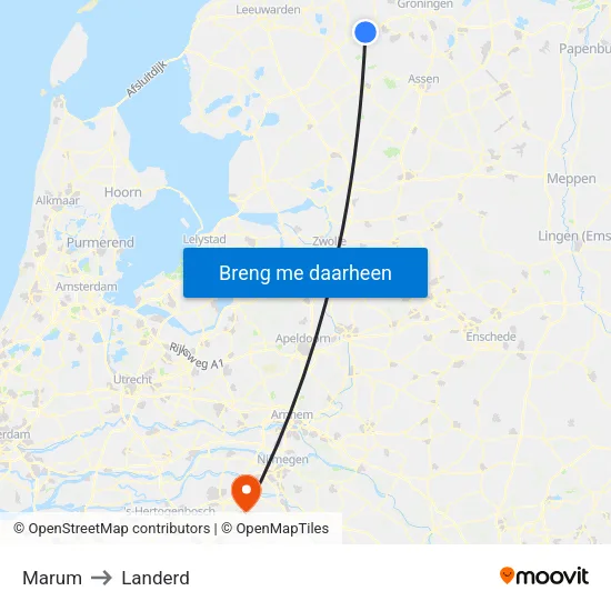 Marum to Landerd map