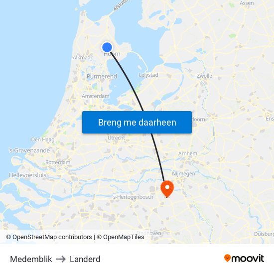 Medemblik to Landerd map