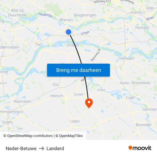 Neder-Betuwe to Landerd map