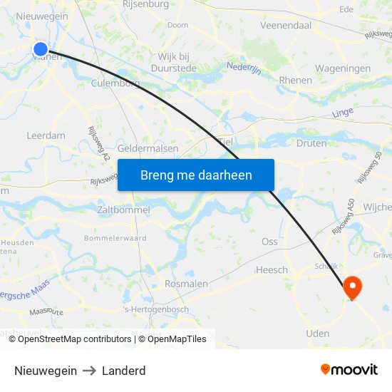 Nieuwegein to Landerd map