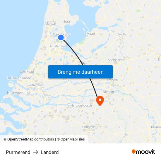 Purmerend to Landerd map