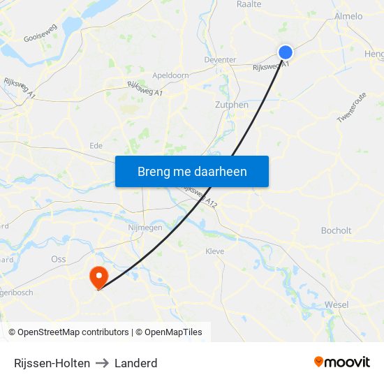 Rijssen-Holten to Landerd map