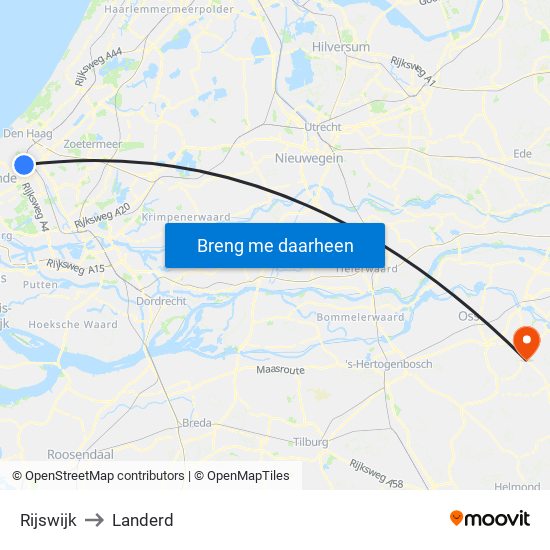 Rijswijk to Landerd map