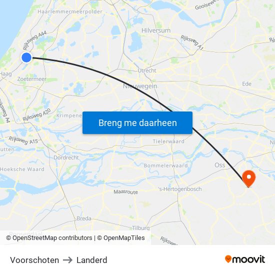 Voorschoten to Landerd map