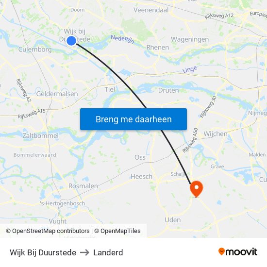 Wijk Bij Duurstede to Landerd map