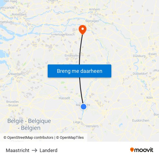 Maastricht to Landerd map