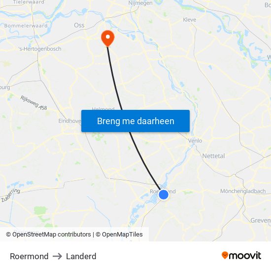 Roermond to Landerd map