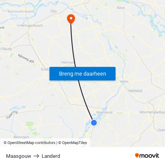 Maasgouw to Landerd map