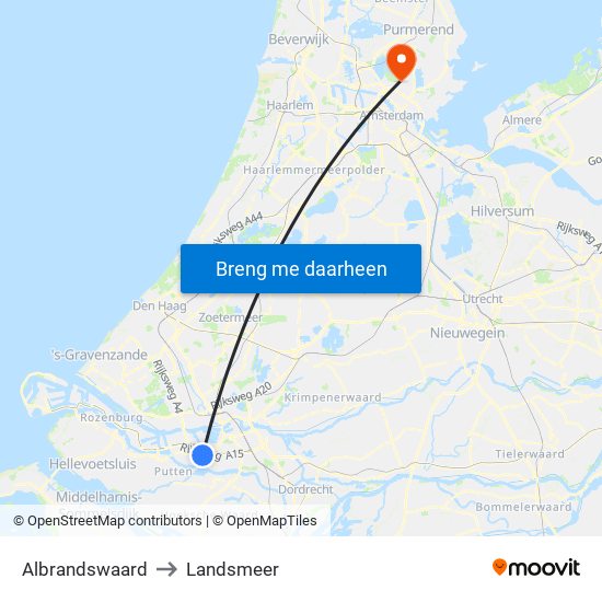 Albrandswaard to Landsmeer map