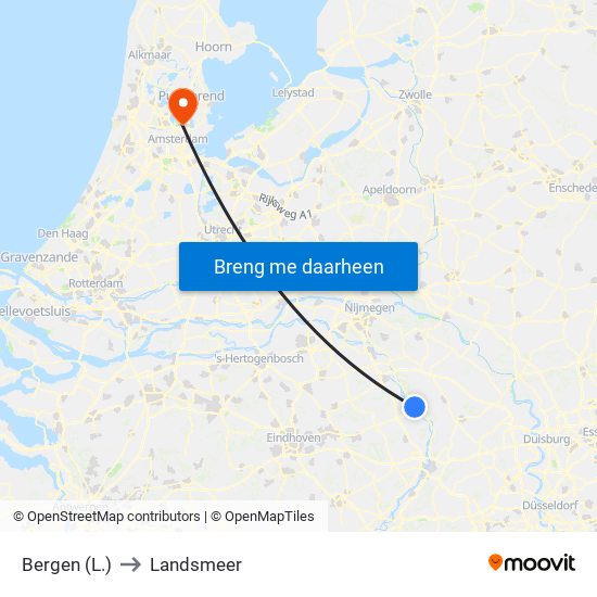 Bergen (L.) to Landsmeer map
