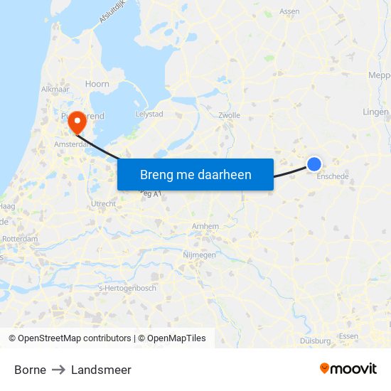 Borne to Landsmeer map