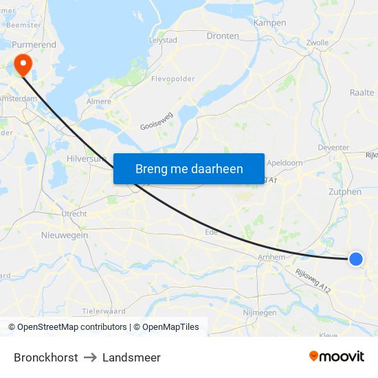 Bronckhorst to Landsmeer map