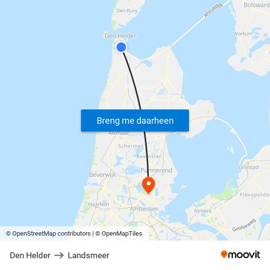 Den Helder to Landsmeer map
