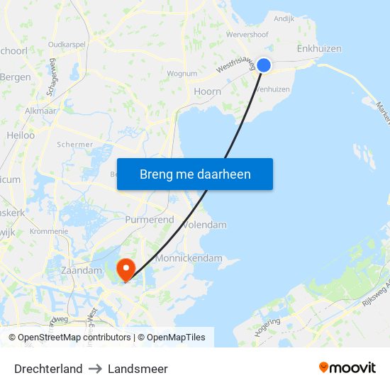 Drechterland to Landsmeer map