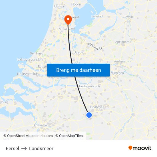 Eersel to Landsmeer map