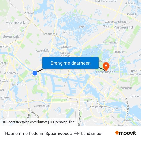 Haarlemmerliede En Spaarnwoude to Landsmeer map