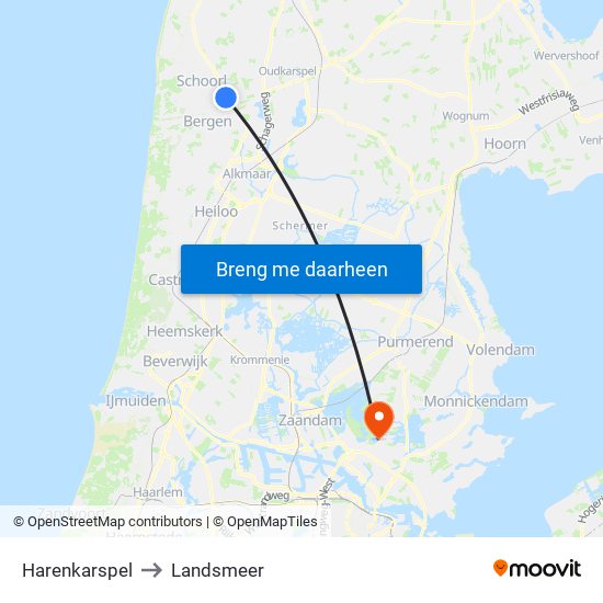 Harenkarspel to Landsmeer map