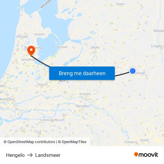Hengelo to Landsmeer map
