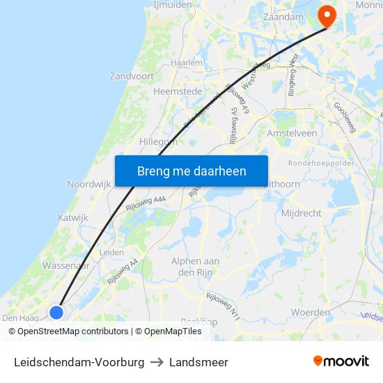 Leidschendam-Voorburg to Landsmeer map