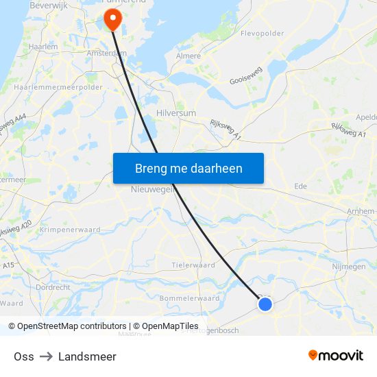 Oss to Landsmeer map