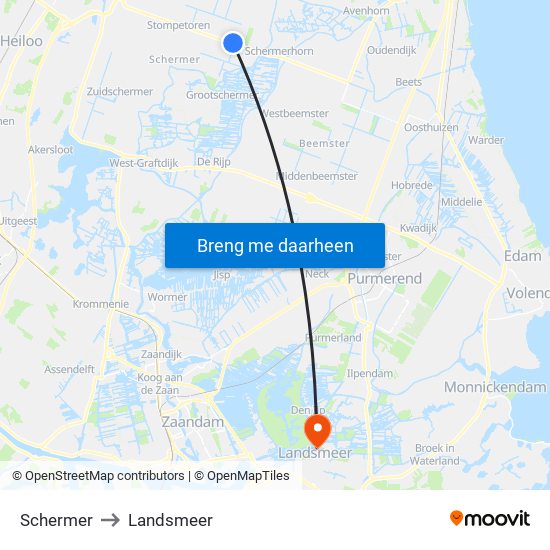 Schermer to Landsmeer map