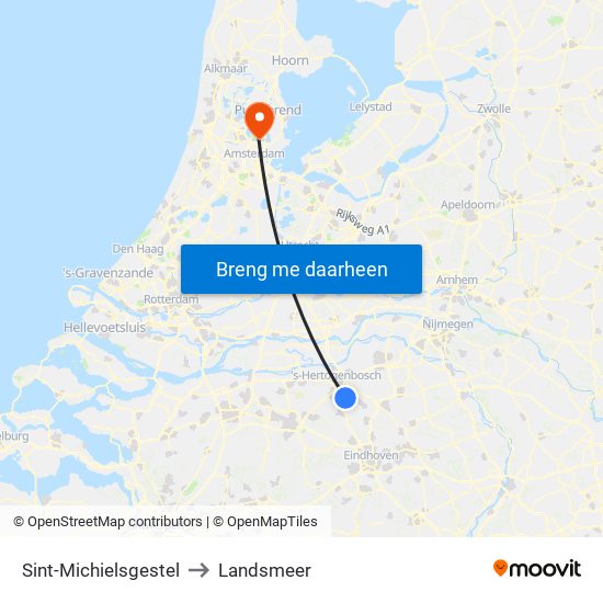 Sint-Michielsgestel to Landsmeer map