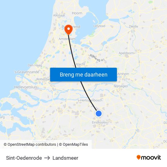 Sint-Oedenrode to Landsmeer map