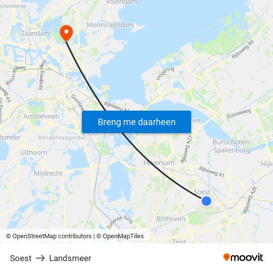 Soest to Landsmeer map