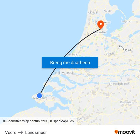 Veere to Landsmeer map